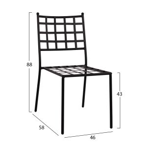 Метален стол Hm5509 черен цвят 46x58x88cm