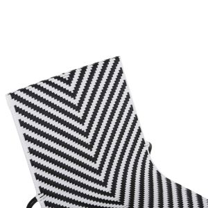 Метален стол Pony черно и бяло синтетичен ратан 66x68x75hcm Hm6082