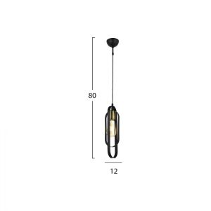 Metal black ceiling light Hm7537,01 12x80