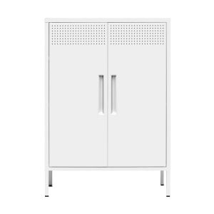 Metal cabinet Mabel white color 70x35x100cm