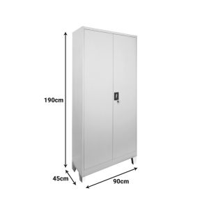 Metal cabinet Ugren in light gray color 90x40x190cm