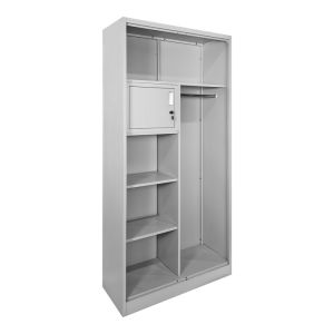 Metal cabinet Zogi with partition in light gray color 90x45x180cm