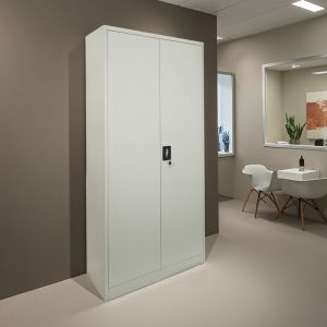 Metal cabinet Zogi with partition in light gray color 90x45x180cm