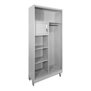 Metal cabinet Zogi with partition in light gray color 90x45x190cm