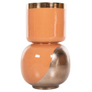 Метална ваза Lingon Hm4233,02 цвят сьомга/сребро металик D21x37,5hcm