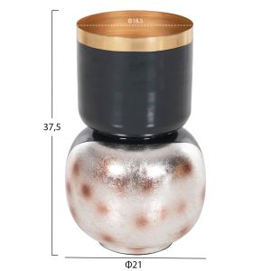 Метална ваза Lingon Hm4233,05 цвят антрацит/син/сребро металик D21x37,5hcm