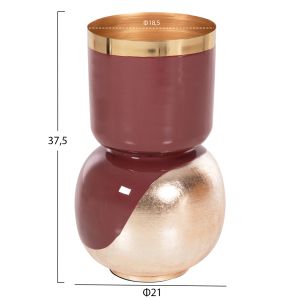 Метална ваза Lingon Hm4233,06 цвят чери/перелено златно D21x37,5hcm