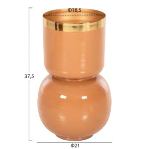 Метална ваза Lingon Hm4233,09 цвят злато/сьомга D21x37,5hcm