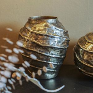 Метална ваза Spirals цвят антично злато 25x29cm