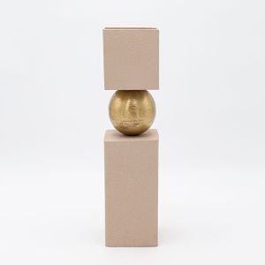 Metal vase beige-gold 8x8x32cm
