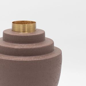 Metal vase gray-gold 21x21x24cm