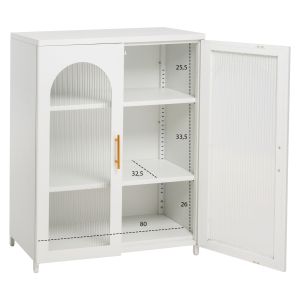 Metal showcase in white color Caril Hm9571,02 80x40x102cm