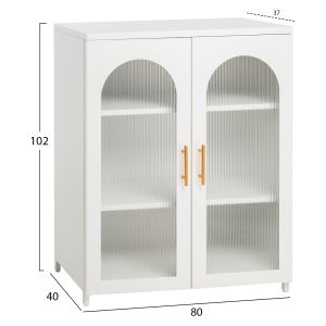 Metal showcase in white color Caril Hm9571,02 80x40x102cm