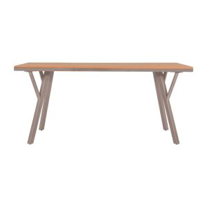 Метална градинска маса Fl6514 с повърхност от Polywood бежов цвят 160x91x72cm