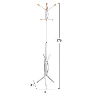 Метална закачалка Hm9575,02 бял цвят 41x41x176cm