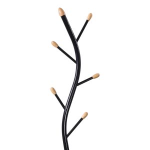 Metal coat hanger Portu in black-natural color D30x170cm