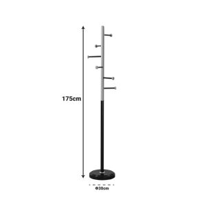 Metal coat hanger Serea in white-natural color D30x175cm