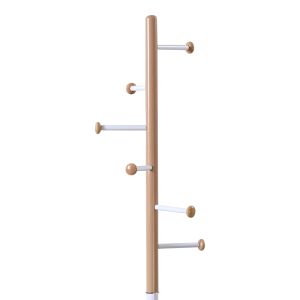 Metal coat hanger Serea in white-natural color D30x175cm