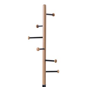 Metal coat hanger Serea in black-natural color D30x175cm