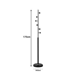 Metal coat hanger Sinem in white-natural color D30x175cm