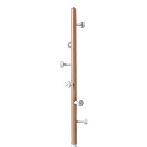 Metal coat hanger Sinem in white-natural color D30x175cm