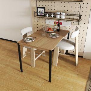 Metal table Faragio in natural black 120x75x75cm
