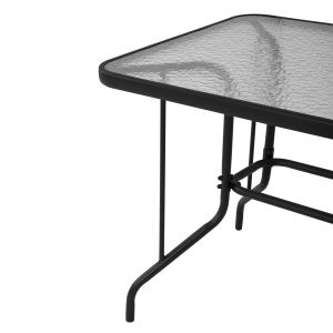 Метална маса Hm5679,01 сива със стъклен плот 120x70x71cm