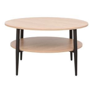 Metal table Kody, black in natural shade, 80x45 cm