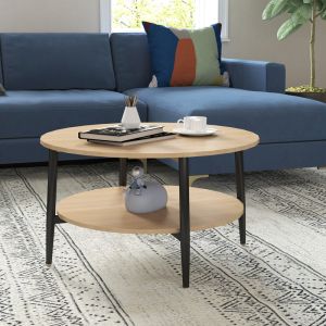 Metal table Kody, black in natural shade, 80x45 cm