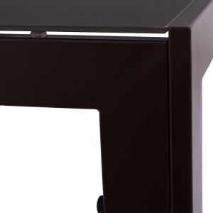 Метална маса кафява с кафяв стъклен плот 150x90x75cm Hm5767,02