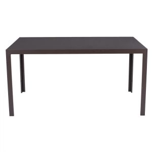 Метална маса кафява с кафяв стъклен плот 150x90x75cm Hm5767,02