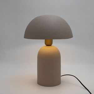 Metal table lamp light gray 26x26x37cm