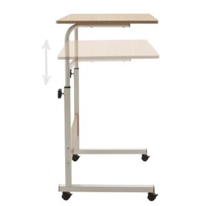 Метална повдигаща се компютърна маса Piper Mdf в цвят светъл дъб 60x40x69-90cm
