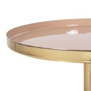 Metal table helper Utri enamel lacquer coral D35.5x44.5hcm Hm4384.10