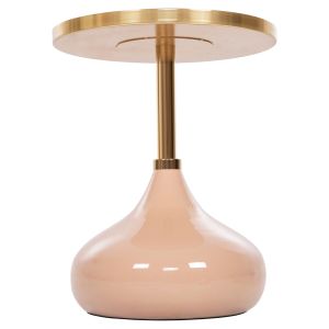 Metal table helper Utri enamel lacquer coral D35.5x44.5hcm Hm4384.10