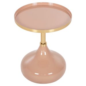 Metal table helper Utri enamel lacquer coral D35.5x44.5hcm Hm4384.10