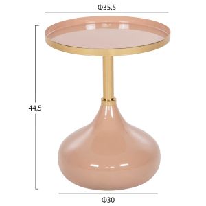 Metal table helper Utri enamel lacquer coral D35.5x44.5hcm Hm4384.10