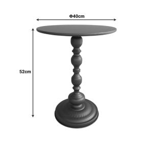 Anesor metal side table in black, D40x52 cm