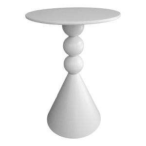 Bilane metal side table in cream shade, dimensions 39x55 cm