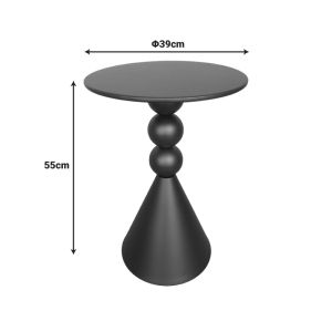 Bilane metal side table in terracotta cyanur, d 39x55 cm