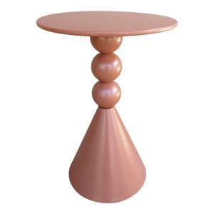 Bilane metal side table in terracotta cyanur, d 39x55 cm