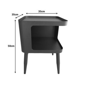 Cubino metal side table in black shade 35x35x50 cm