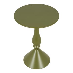 Metal side table Lalou in olive green, dimensions 40x55 cm