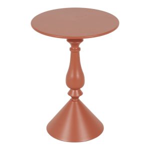 Metal side table Lalou in terracotta gray, dimensions 40x55 cm