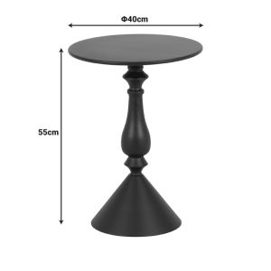 Lalou metal side table in black color, dimensions 40x55 cm