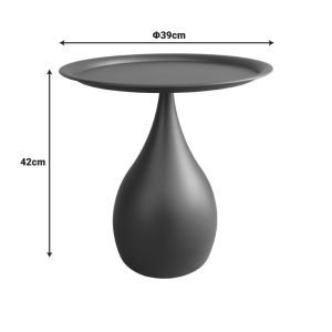 Samino metal side table in cream shade, dimensions 39x42 cm