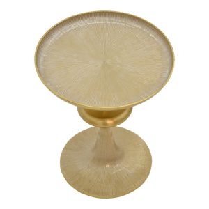 Metal side table Trego Gold with white glossy finish D33x42cm
