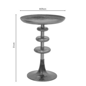 Metal side table Trego gold with black glossy finish D39x55cm