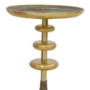 Metal side table Trego gold with black glossy finish D39x55cm