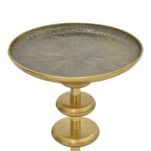 Metal side table Trego gold with black glossy finish D39x55cm